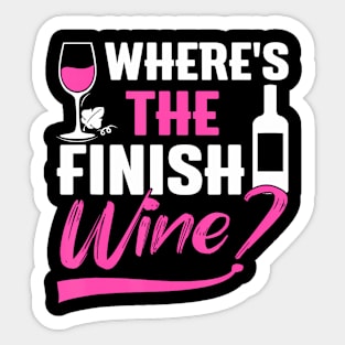 Where Is The Finish Wine  Runner Marathon Sticker